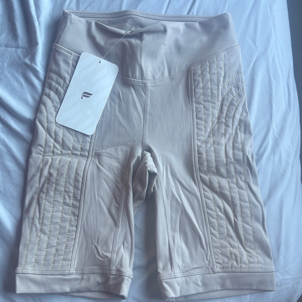 Fabletics Cream Bike Shorts